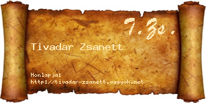 Tivadar Zsanett névjegykártya